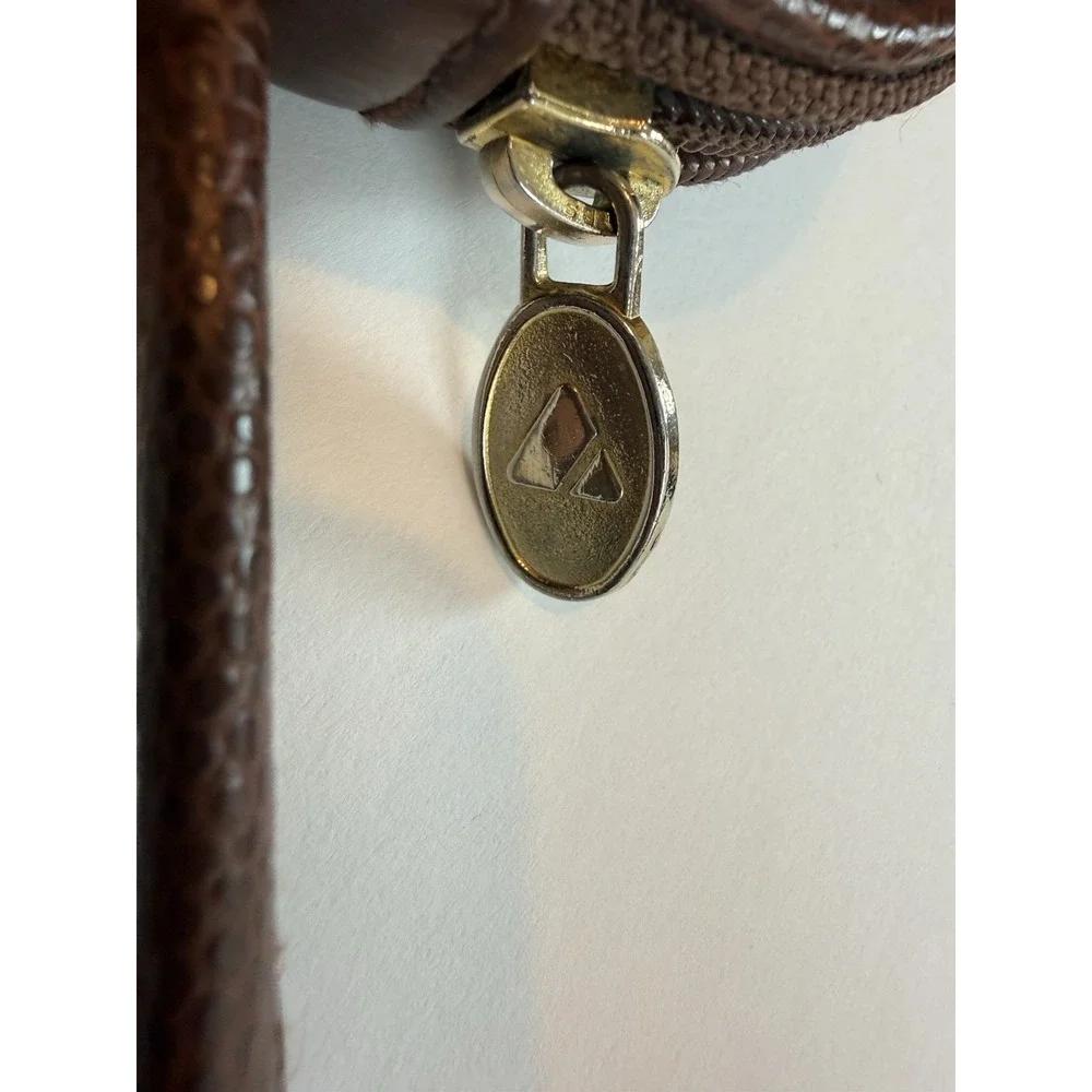 Liz Claiborne Vintage 90s Womens Brown Leather Mini Crossbody Bag Shoulder Purse
